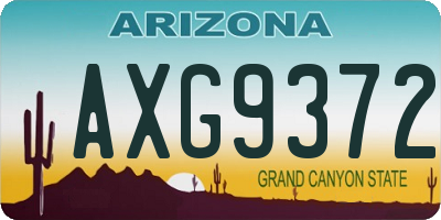 AZ license plate AXG9372
