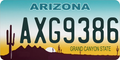 AZ license plate AXG9386