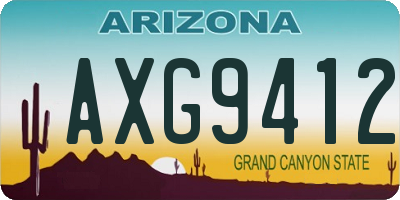 AZ license plate AXG9412