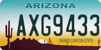 AZ license plate AXG9433