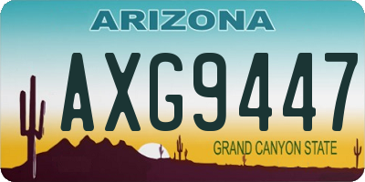 AZ license plate AXG9447