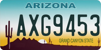 AZ license plate AXG9453