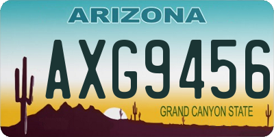 AZ license plate AXG9456