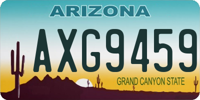 AZ license plate AXG9459