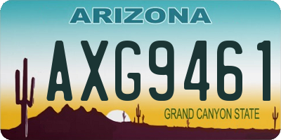 AZ license plate AXG9461