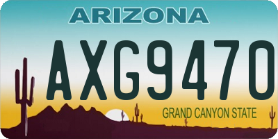 AZ license plate AXG9470