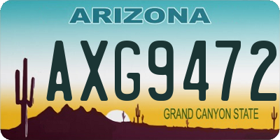 AZ license plate AXG9472