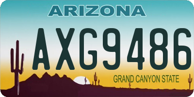 AZ license plate AXG9486