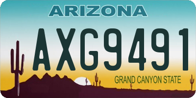 AZ license plate AXG9491
