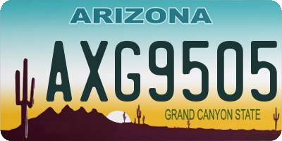 AZ license plate AXG9505