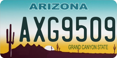 AZ license plate AXG9509