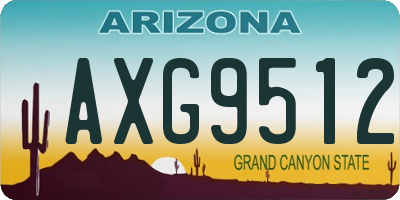 AZ license plate AXG9512