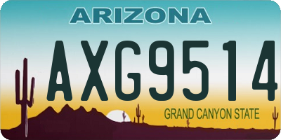 AZ license plate AXG9514