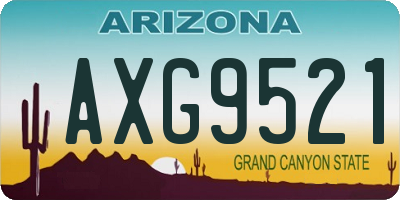 AZ license plate AXG9521