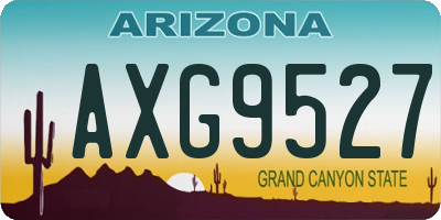 AZ license plate AXG9527