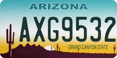 AZ license plate AXG9532