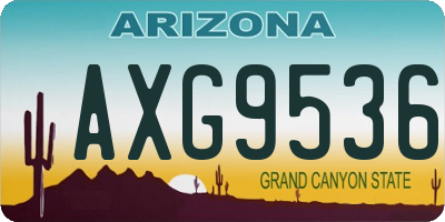 AZ license plate AXG9536