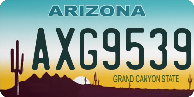 AZ license plate AXG9539