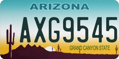 AZ license plate AXG9545