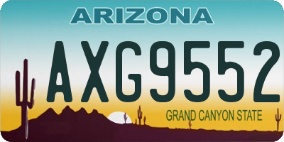 AZ license plate AXG9552