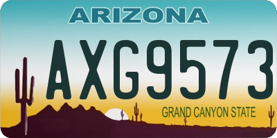 AZ license plate AXG9573