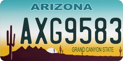 AZ license plate AXG9583