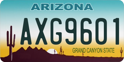 AZ license plate AXG9601