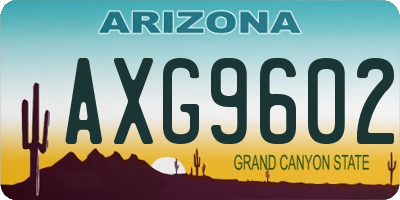 AZ license plate AXG9602