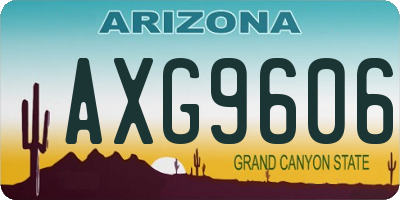 AZ license plate AXG9606