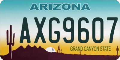 AZ license plate AXG9607