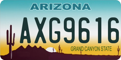 AZ license plate AXG9616