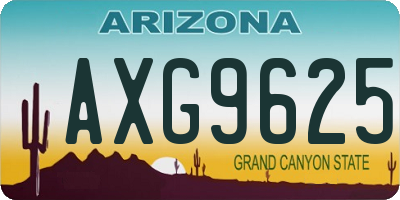 AZ license plate AXG9625