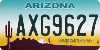 AZ license plate AXG9627
