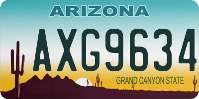 AZ license plate AXG9634