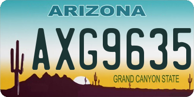 AZ license plate AXG9635