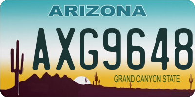 AZ license plate AXG9648