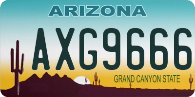 AZ license plate AXG9666