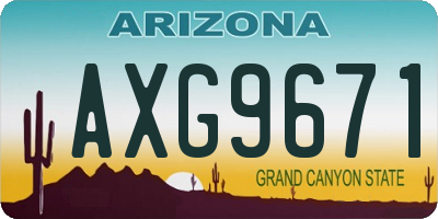 AZ license plate AXG9671