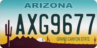 AZ license plate AXG9677