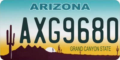 AZ license plate AXG9680