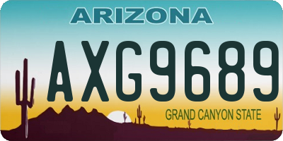 AZ license plate AXG9689