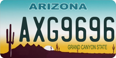 AZ license plate AXG9696