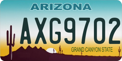 AZ license plate AXG9702