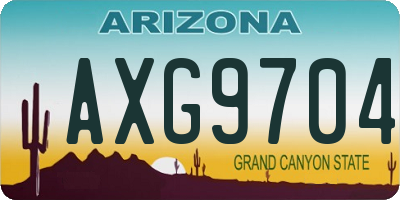 AZ license plate AXG9704