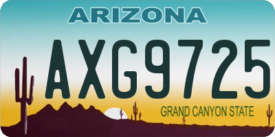 AZ license plate AXG9725