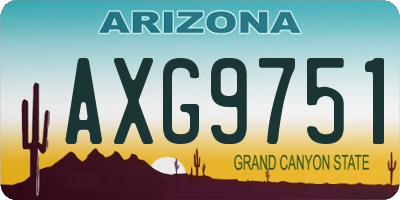 AZ license plate AXG9751