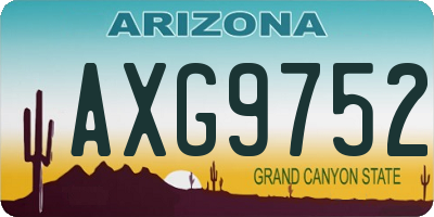 AZ license plate AXG9752