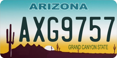 AZ license plate AXG9757