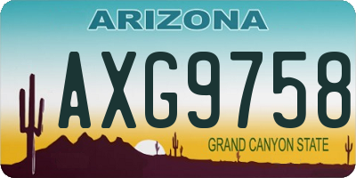 AZ license plate AXG9758