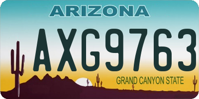 AZ license plate AXG9763
